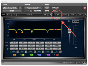fig. 3 - Botão para copiar Setup A para Setup B