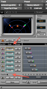 fig. 6 - Ajuste simultâneo de ganho no Super Tap Delay