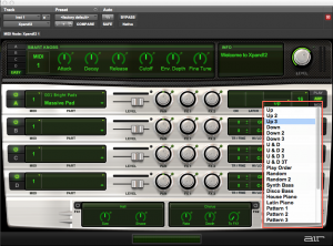 fig. 6 - Arpeggiator Modes